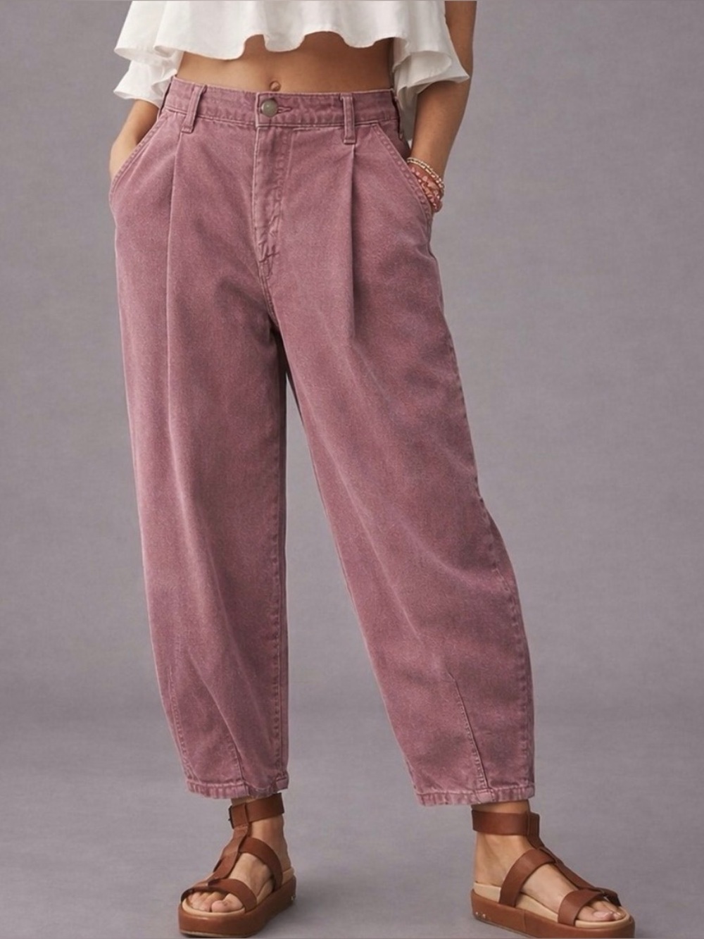 Pilcro ANTHROPOLOGIE "The Breaker" Barrel Leg Jeans High Rise Pants Women’s 29